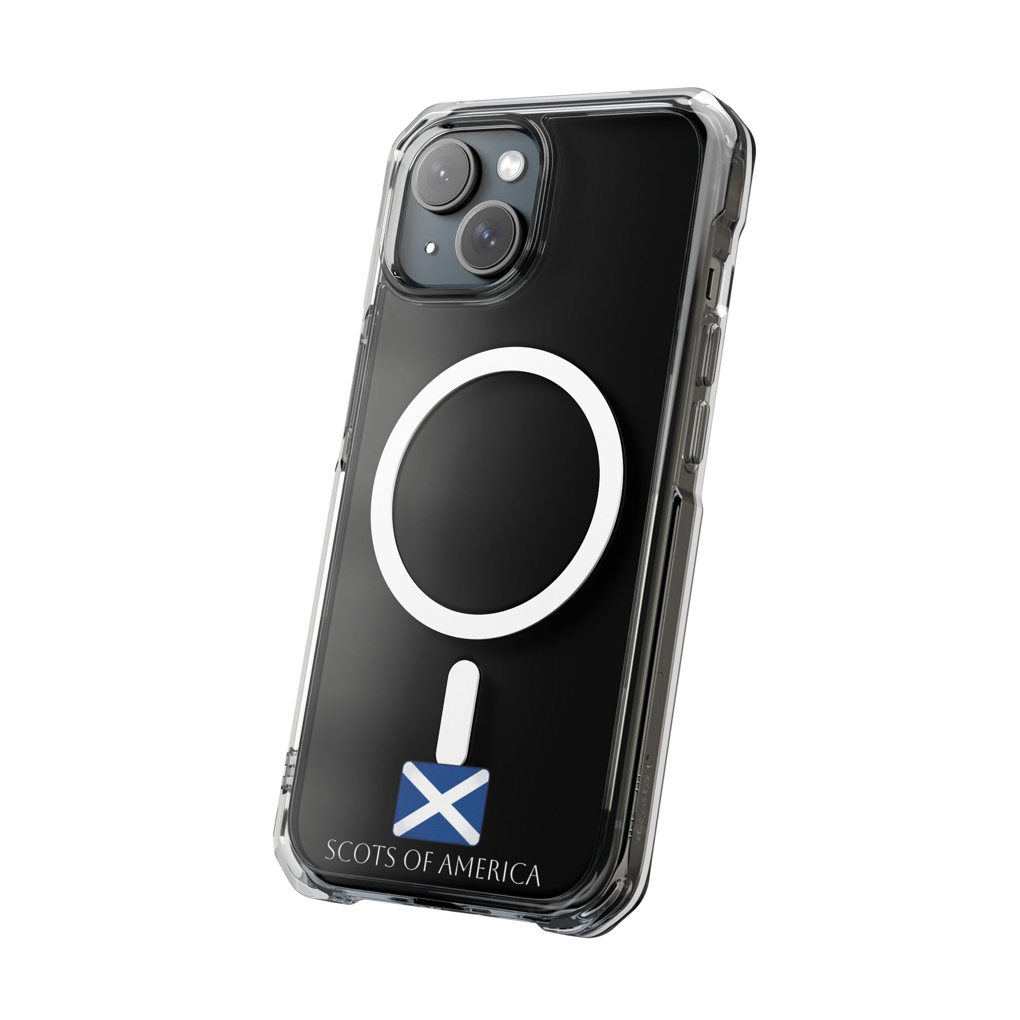 Clear Magnetic Phone Case with Scottish Saltire Accent - Image 2