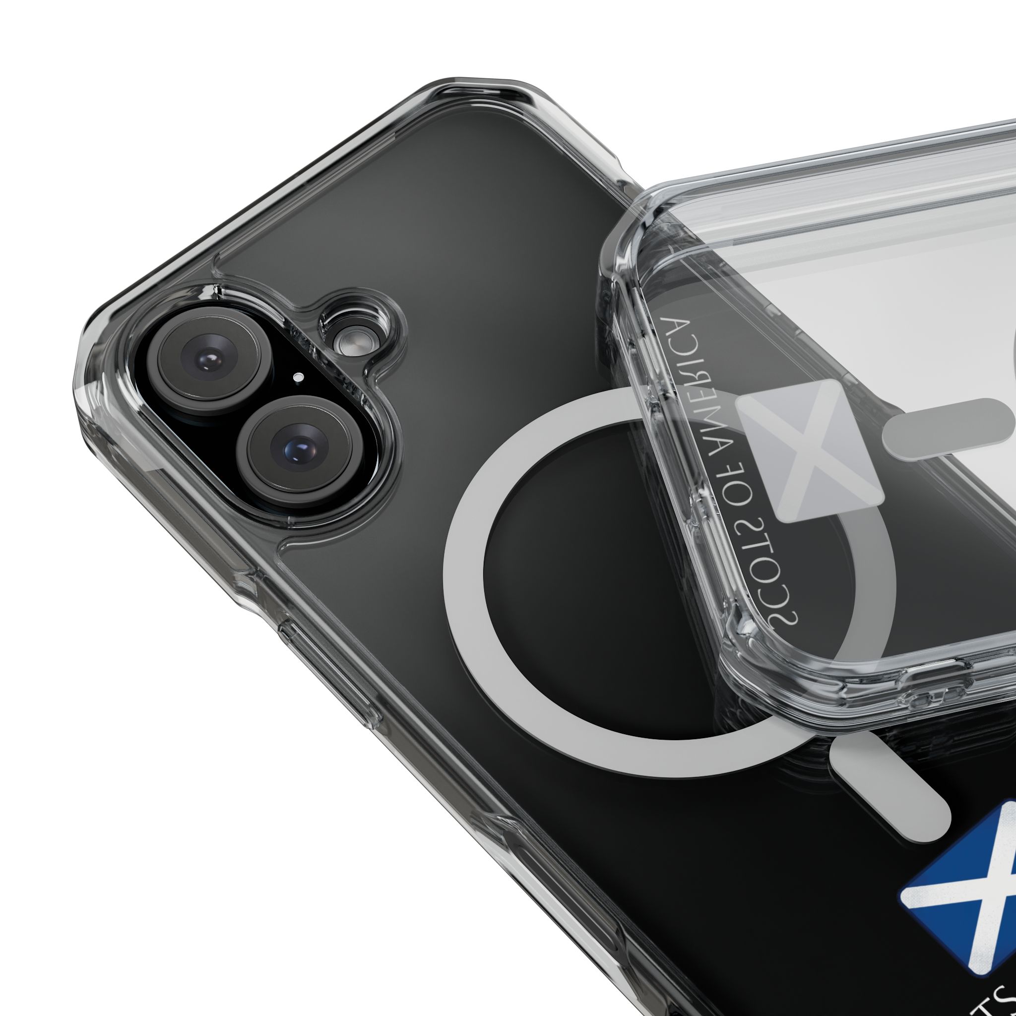 Clear Magnetic Phone Case with Scottish Saltire Accent - Image 25
