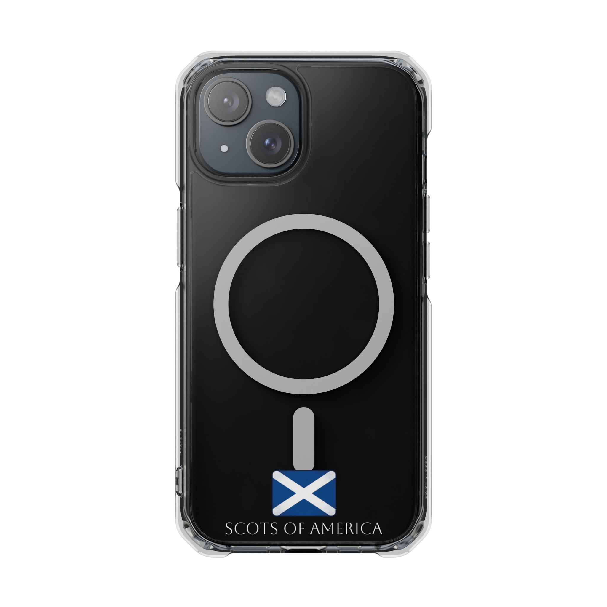 Clear Magnetic Phone Case with Scottish Saltire Accent