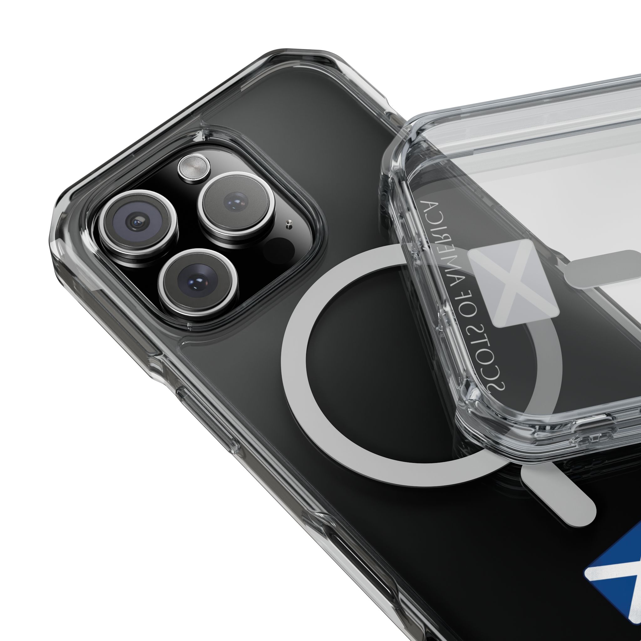 Clear Magnetic Phone Case with Scottish Saltire Accent - Image 19