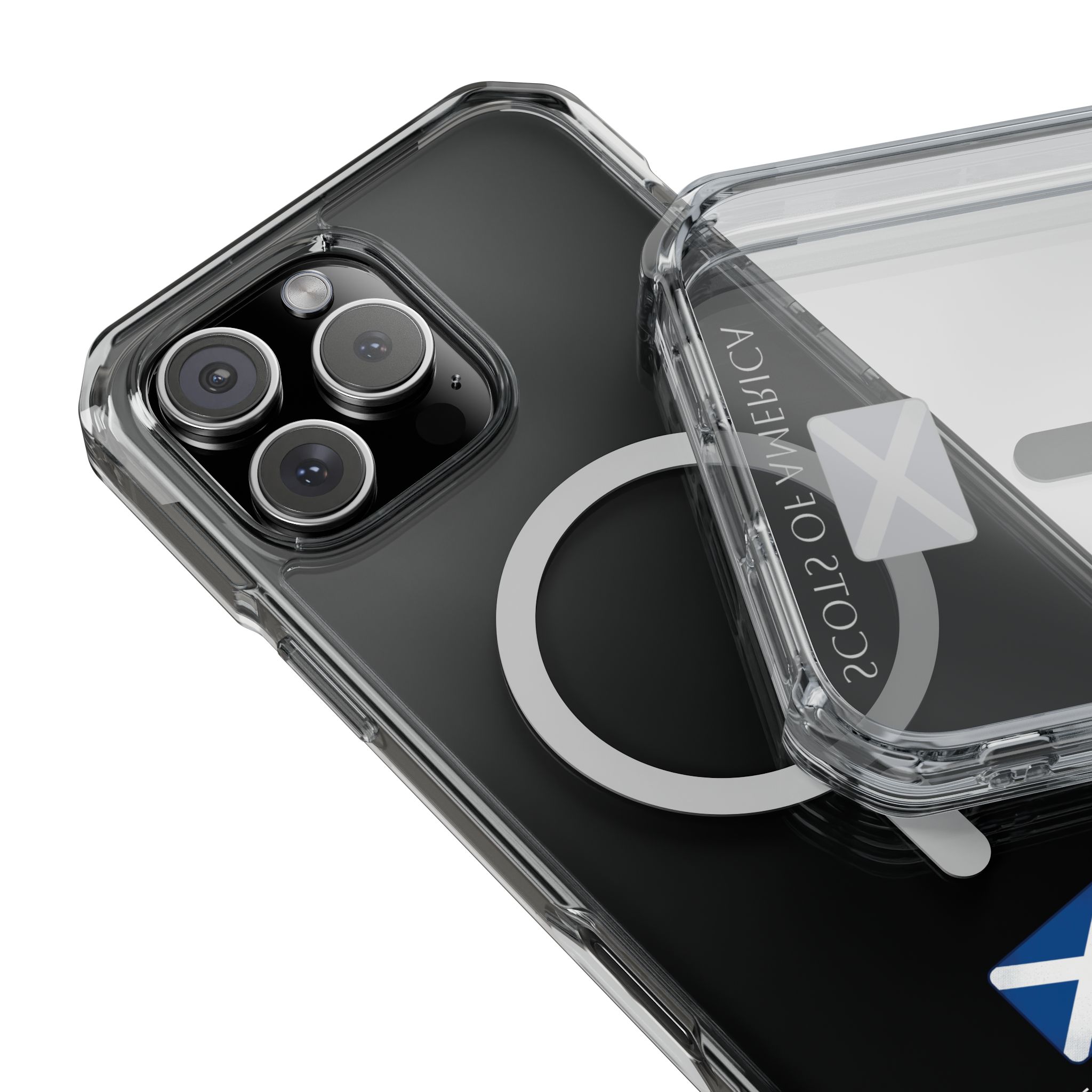 Clear Magnetic Phone Case with Scottish Saltire Accent - Image 22