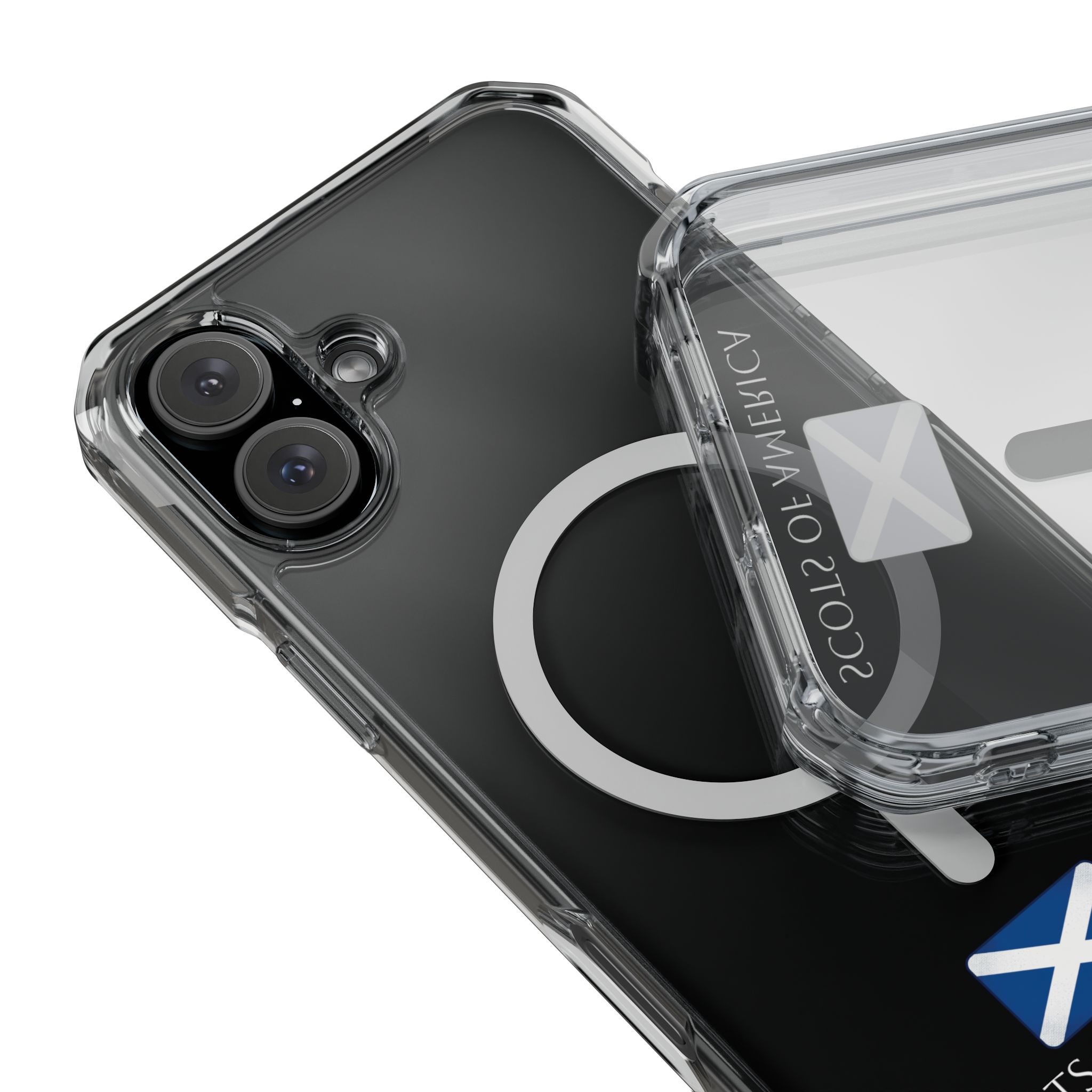 Clear Magnetic Phone Case with Scottish Saltire Accent - Image 28